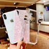 Coques de téléphone carrées pour iPhone 14 Pro Max 13 12 11 7 7plus X Bling Metal Clear Crystal Cover Back pour iPhone XS Max XR 8 Plus Case HKD230807