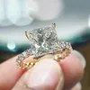 Solitaire Ring Square Cubic Zirconia Promise Wedding Rings for Women 2023 Trend Luxury Proposal Engagement Party Ladies Jewelry Y2303