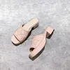 women's slippers heel height breathable square head sandals full set bag box 35-41