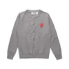 Designer Men's Sweaters CDG Com Des Garcons Play Women's Double Hearts Sweater Button Black Wool V Neck Cardigan Size XL