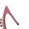 Zapatillas Moda de verano Mujeres Glitter Sandalias de diseñador de satén rosa
