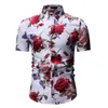 Мужские повседневные рубашки летняя модная мужская рубашка Slim Fit Flore Relate Floral Frush Mudsdug