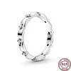 925 Silverkvinnor Fit Pandora Ring Original Heart Crown Fashion Rings Light Luxury Flower Seashersky High