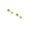 Boucles d'oreilles délicates en argent sterling 925, mini breloque en forme d'étoile à géométrie mignonne avec pavé de CZ clair, bijoux de fête à la mode pour femmes