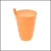 Tazze in plastica St Cup Tazza colorata per bambini con succhi estivi incorporati Acqua Caramelle Tazze colorate Drop Delivery Casa Giardino Cucina Sala da pranzo Bar Dr Dhaxd