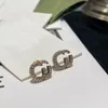 Diamante GG Stud Brinco Luxo Designer Jóias para Mulheres Letra G Brincos Clássicos Homens Brincos Com Caixa Casamento Aretes Designers Acessórios