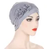 Due berretti per cappuccio per turbante di fiori di fiore per hijab musulmano soffice coperta india bandanas bandanas perdita di capelli chemio chemioterap