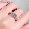 Fashion 2 ct Female Finger Ring 925 Sterling Silver Micro Pave Zircon Rings for Women Love Wedding Jewelry With Certificate ZR510272W