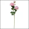 Ghirlande di fiori decorativi Artificiale Western Rose 3 Testa Peonia Decorazioni per la casa Materiali di seta Fiore Consegna a goccia finta Dh3Ka