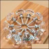 Handles Pulls Diamond Shape Design Crystal Glass Knobs Cupboard Der Pl Kitchen Cabinet Door Wardrobe Hardware For Home Drop Delive Dh7Gp