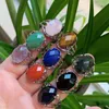 Cluster Rings Natural Stone Crystal For Women Healing Jewelry Multifaceted Oval Amethysts Lapis Pink Finger Party Wedding