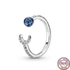 925 Silverkvinnor Fit Pandora Ring Original Heart Crown Fashion Rings utsökta kronor Earth Heart-Shaped Women