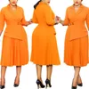 Vêtements ethniques 2023 arrivées robe africaine Dashiki motif plissé fête 3/4 manches vêtements décontractés robes pour femmes 3XL
