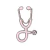 10 Pcs/Lot Fashion Brooches Metal Medical Nurse Doctor Brooch Lapel Pin Custom Healthcare Nursing Gift Enamel Stethoscope Pin For Nurse Accessories