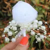 Dekorativa blommor 1 bit bröllop corsage brudgummen boutonniere party prom man handgjorda chiffong garn rose kristall män pass brosch blomma