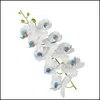 Fiori decorativi Ghirlande Phalaenopsis artificiale Farfalla Orc Flower Home Party Stampa 3D 9 Head Xmas Decor Drop Deliver Dhsfx