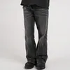 Hommes Jeans Harajuku Washed Vintage Straight Wide Leg Denim Pantalons Hommes et Femmes High Street Baggy Casual Flare Y2K Surdimensionné 230330