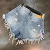 Shorts pour femmes DEAT Arrivée Lune Étoile Paillettes Brodé Gland Patch Brut Denim Shorts Femmes Mode Température Marée Femmes ME670 230330