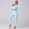 Actieve sets 2/3 stukset vrouwen trainen kleding yoga vrouwelijke gym fitness naadloze sportkleding zipper shirts sport beha leggings