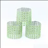 Кольца салфетки Пластиковая эль /стул сетка с бриллиантовыми сетками для вечеринки украшения золото /серель доставка дома дом кухня кухня dinin dh3yv