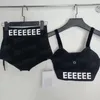 Vrouwen Gebreide Bh Slips Ondergoed Set Letter Print Womens Sexy Bikini Badpakken Sling Lngerie