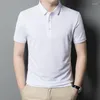T-shirt męski Polos Polo dla mężczyzn 2023 Summer Business Oddychany chłodny kolor krótkie rękawy męskie w koszule Wysokiej jakości odzież