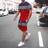 Tute da uomo Set di tute per l'estate Tshirt Beach Casual Plus Size Set di due pezzi Uomo Abbigliamento sportivo 2 230330