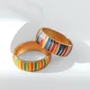 Bracelet à la mode strié coloré pour les femmes plaqué or émaillé Costume déclaration mariage fête bijoux en gros