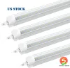 Double Row 8ft LED Lights T8 integrated tube 72w SMD 2835 LED Light Bulbs 110lm/w 2.4m led lighting fluorescent lamp fixture