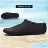 Autres fournitures de fête festives Chaussures de sports nautiques Pantoufles Natation Chaussettes de plongée antidérapantes Pure Color Summer Beach Seaside Sneaker Dro Dhxky