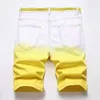 Mens Jeans McIKKNY RIPD TIE Dye Denim Shorts tvättade rak streetwear kort för manlig storlek 28-42mens