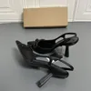 Sandalen Sommer Schwarz Glänzend Schleife High Heel Frauen Elegante Outdoor Slingback Spitzschuhe Weibliche Sexy Pumps 230330