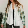 Women's Jackets Women's Vintage Plaid Stitched Holes Loose Denim Coat Check Jacket Bohemian Style Lightweight Summer Women