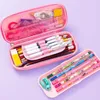 Kawaii école porte-crayon pour filles papeterie porte-crayon organisateur coréen fraise deux fermeture éclair stylo boîte mignon grande capacité sac