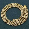 Smycken Hip Hop Women's 6mm 18K Gold Plated Zircon Iced Out Thin Cuban Link Chain Halsband