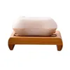 Soap Dish Holder Trä naturlig bambusrätter Enkla bambu tvålhållare rackplatta Tray rund fyrkantig behållare