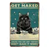 Grappige katten metalen tinnen bord vintage poster thuis koffiebar wanddecoratie plaat retro zwart kat badkamer regel kunst schilderen plaat 30x20cm w03