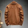 Men's Jackets Brown Denim spring and autumn style Fashion High Quality Stretch Slim brand clothing 230330
