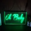 Oh baby led led signo de néon decoração de casa no ano novo quarto de casamento de parede 3d noite luz