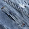 Light Blue Mens Denim Two Piece Set Hole Ripped Slim Fit Jacket Jeans Sets Male Casual Vintage Ropa Hombre Cargo Suit Streetwear