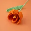 Dekorative Blumen, 2 Stück, handgestrickte Tulpenblumen, Dekoration, gehäkelt, künstlich, handgefertigt, für Heimwerker