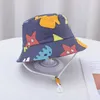 Breda brim hattar sommar baby hatt pojke flicka bomull uv skydd sol keps barn panama beh barn hink hatt söt tecknad spädbarn mössor p230327