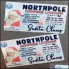 Party Favor Creative Santa Claus Flight License Christmas Eve Driving Licence Gifts For Children Kids Home Decoration Drop Delivery Dhl7D