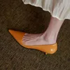 Sandalet Fransız yüksek topuklu kadınlar ince topuklu kedi topuk tek ayakkabı bahar ve sonbahar sivri mizaç sığ ağız çalışması 230330