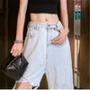 Women's Jeans Ripped high waist Mom Jean's boyfriend Loose Thin denim Pants Breeches Overalls Summer Vintage Female Torn Trousers 230330