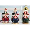 Estatuetas decorativas de natal quebra -nozes infantis de aniversário decoração caixa de música diy artesanato de brinquedo de madeira verde