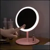 Mirrors Portable High Definition Led Makeup Mirror Vanity With Lights Touch Sn Dimmer Desk Cosmetic 90 Degree Rotation Drop Delivery Dhyi6