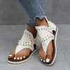 Sandals Summer Denim Shoe Chic Star Print Gladiator Ladies Punk Rivet Stud Fip Flops 230330