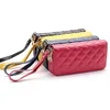 Wallets Women Wristlet Wallet Genuine Leather Clutch 2 Zipper Big Capacity Travel Cell Phone Bag