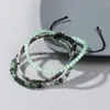 Bracelets de charme 3pcs/set bead de pedra empilhável boêmia para mulheres estiradas de pulseira multicamada Reiki Conjunto de jóias multicoloridas por atacado